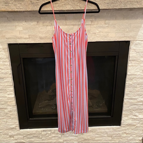 NWOT- stripped maxi dress w/ front buttons - Picture 5 of 8